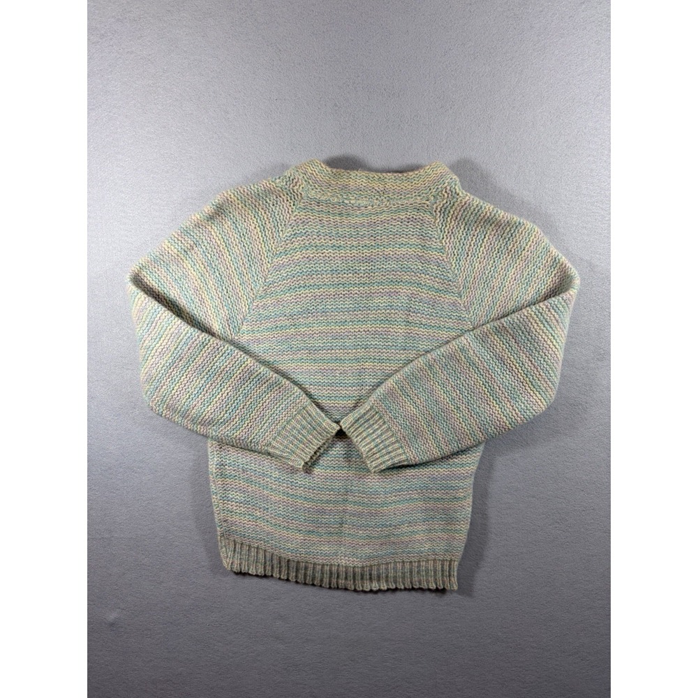 Heritage Shetland Wool Women's V Neck Sweater  Rainbow Cottagecore Preppy - Picture 5 of 5